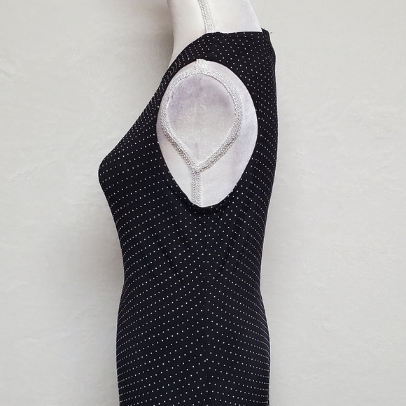 VINTAGE Ronni Nicole Black Swiss Dot Sleeveless Maxi Dress Cropped Blouse Set 12 - Picture 13 of 16